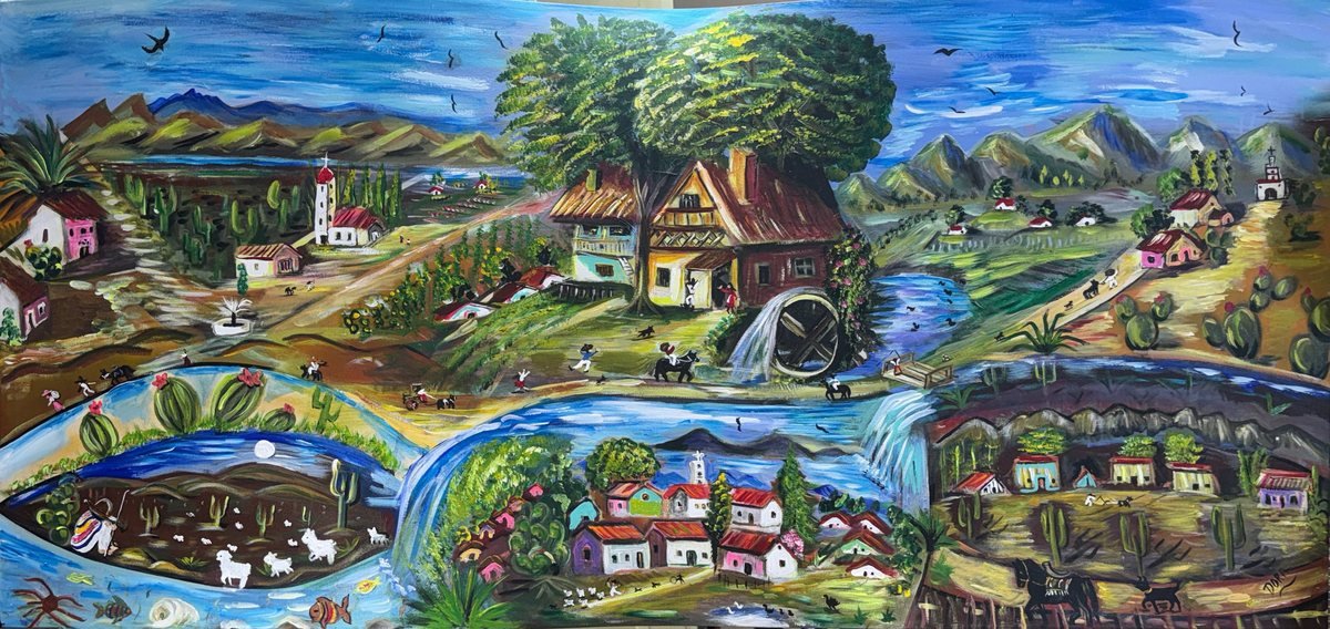 Pintura Valle en primavera de Dora Amelia