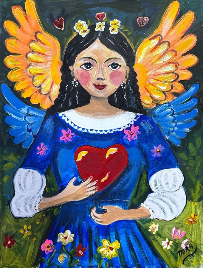 Pintura Ángel del corazón de Dora Amelia